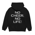 近江のNO CHEER,NO LIFE!背面ロゴ パーカーの裏面