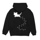 アトリエかのの猫シルエット足あと　白　バックプリント Hoodie:back