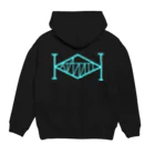 センジュのターコイズブルー Hoodie:back