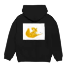 山大にゃんこ大作戦(YND)の毛繕い中のきなこ(パーカー,back) Hoodie:back