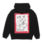 LUNARHOLIC STOREの偽諺～壱～「ラヴイズグラインド」(赤縁) Hoodie:back