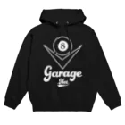 8garage SUZURI SHOPの8garageロゴ V8 White Hoodie