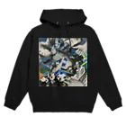 田中黄色水晶の青いにぎやかコラージュ Hoodie