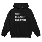 theplanetfactoryのwhite logo パーカー