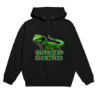 IRUdesignのグランディスヒルヤモリ（green gecko） Hoodie