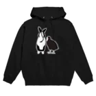 黒白部のダッチうさぎ(立)とオオバン Hoodie