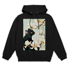 おちょぴの白木蓮と黒猫 Hoodie