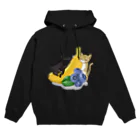 ゆんゆんこのバナナとブルーベリーと兄弟猫 Hoodie