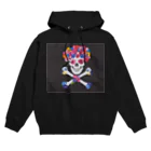 花とカルシウムの花アフロ（黒） Hoodie