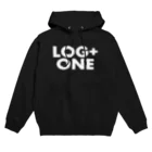 ログプラスワンのログプラスワングッズ白文字 Hoodie