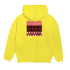 竹下キノの店のチェック柄「四天王」 Hoodie:back