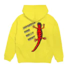 LalaHangeulのJAPANESE FIRE BELLY NEWT (アカハライモリ)　　バックプリント Hoodie:back