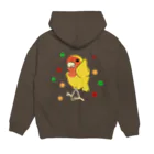 インコグッズのお店　ラブバード亭のコザクラインコ（ダンシング・アフリカンバージョン） Hoodie:back