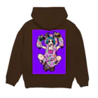 あやしいおばさん くろまめさんの○ュアアルコール（クラ○ナー）パープル Hoodie:back