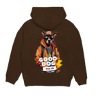 reon-5の「all in good dog」の文字が施されたストリート風デザイン。 Hoodie:back