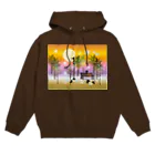 かにゃんクリエイトの黒猫たちの冬の公園 Hoodie