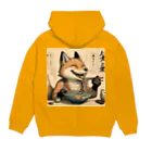 いきもの戯画のきつねそば Hoodie:back