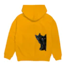 ちばっちょ【ち畳工房&猫ねこパラダイス】の黒猫は見た・バックプリント Hoodie:back