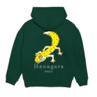 Hanagara animal cafeのモモンガと花柄アニマルカフェのロゴ入り。 Hoodie:back