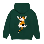 あふぐろ屋のひっつき三毛猫（背面プリントのみVer.） Hoodie:back