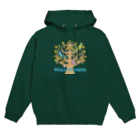 フェザーフレンズの鳥/Peace on Earthツリー Hoodie