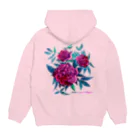 翠色の眼鏡の芍薬 Hoodie:back