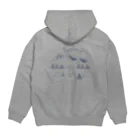 kiki25のくま親子のキャンプ(ダークブルー) Hoodie:back