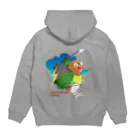 インコグッズのお店　ラブバード亭のルリコシボタンインコ（破壊神スサノオ） Hoodie:back