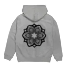 シンプルなグッズ やこ屋のレースの幾何学模様な花 Hoodie:back