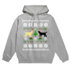 ハッピー・ラブラドールズのイエローラブラドールとブラックラブラドールの赤鼻のトナカイ Hoodie