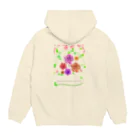 月夜のタツノオトシゴのThe earth laughs in flowers Hoodie:back