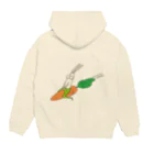 くらきち ONLINE SHOPのうさぎタイツのにんじんライド Hoodie:back