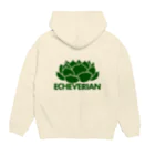 Mrs.Succulentのエケベリアンロゴ（緑） Hoodie:back