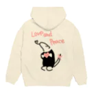 ミナミコアリクイ【のの】の【バックプリント】Love and Peace Hoodie:back