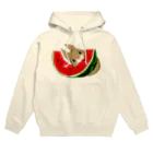 レコードの巣の茶白うさぎとスイカ Hoodie