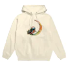 azure designのKingfisher on the moon【colorful】 Hoodie