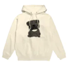 おだひろしAIクリエイターの首をかしげている黒パグ🐶 Hoodie