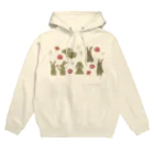 SOMALY【SUZURI店】のうさぎと花 Hoodie