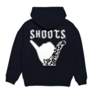 ハワイスタイルクラブの〔Back Print〕 SHOOTS SHAKA パーカーの裏面