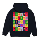 LalaHangeulのハングルサラン　渋めカラーのチェック柄 Hoodie:back