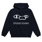 スタジオイチロのねこのタチバナフェイス白 Hoodie