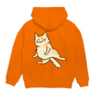 動物ガラス絵描きをしてる人のお店のぽっちゃり系くつろぎネコさん Hoodie:back