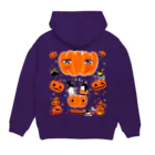 LittleLoroのTHE GREAT PUMPKIN カボチャ大王のお出まし アデリーペンギン オカメインコ Hoodie:back