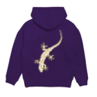 LalaHangeulのJapanese gecko(ニホンヤモリ)　英語デザイン Hoodie:back