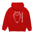 ユウィズのヨガうさぎ1(白) Hoodie:back