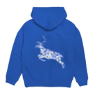 月夜のタツノオトシゴのsnow reindeer Hoodie:back