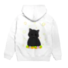 greetenの癒し猫 黒猫 Hoodie:back