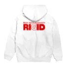 リジット・モータースポーツのRIGID透過ロゴ赤 Hoodie:back