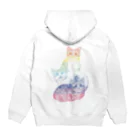 縁-yukari-のカラフルにゃんこトリオ Hoodie:back