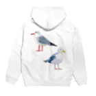 やちよ｜リアル鳥イラストのカモメじゃないよ Hoodie:back